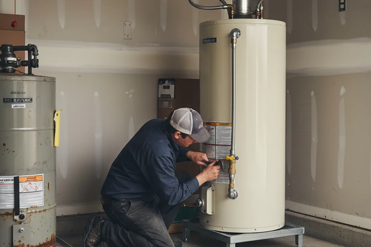 Water heater and shutoff valve replacement in Oldwick
